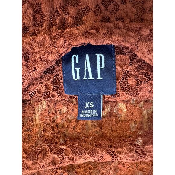 Gap Rust Lace Top - XS, Scoop Back, "Red" Vibes! (Flaws) - Picture 4 of 5